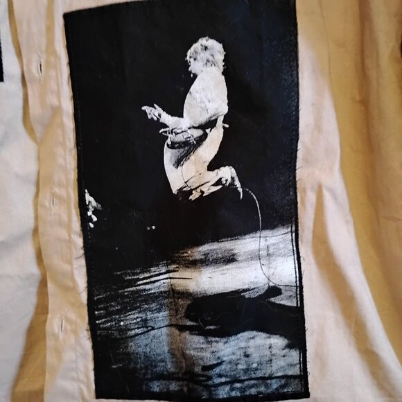 Vintage Cream Nirvana Kurt Cobain Button Up Long Sleeve Shirt XL Open Grunge - Picture 2 of 9